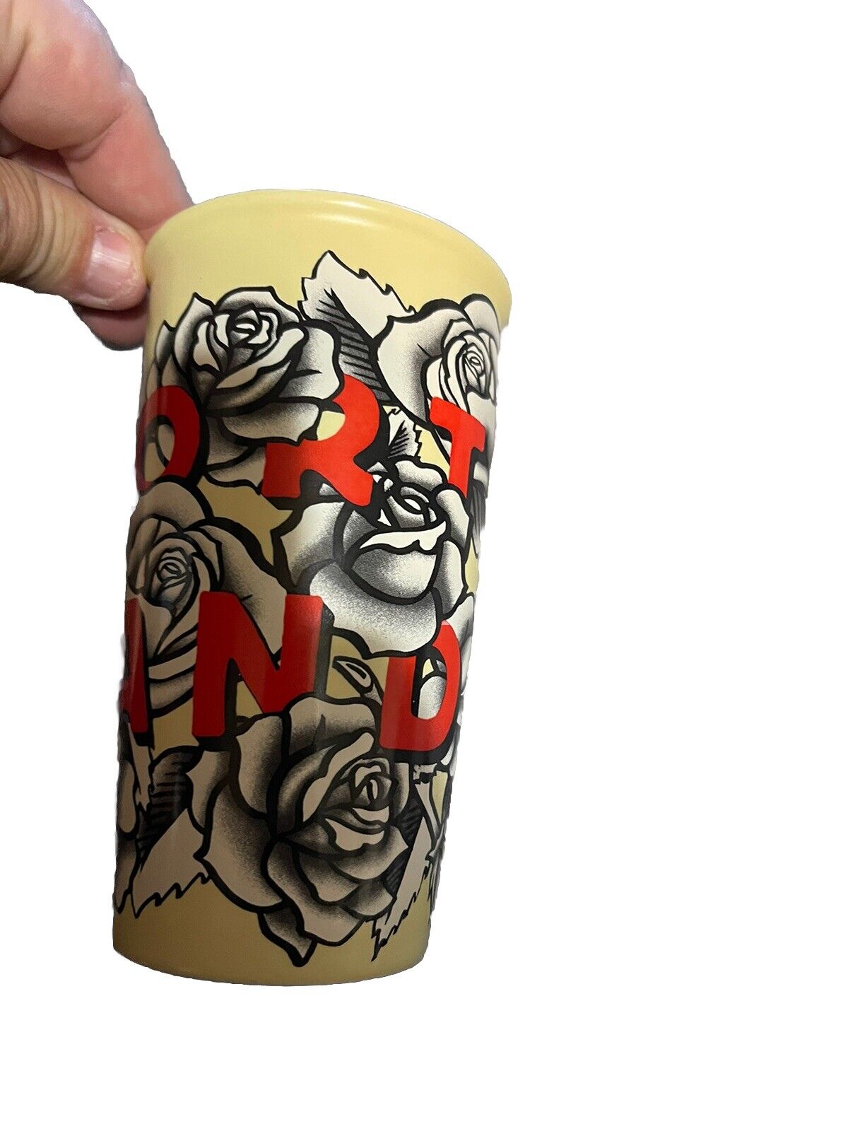Starbucks 2017 Portland Rose Ceramic Double Wall Travel Mug Tumbler 12 Oz ~ Rare