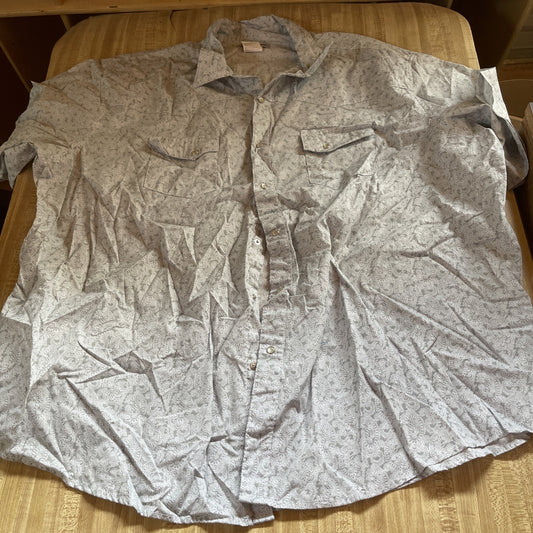 wrangler wrancher shirt pearl snap short sleeve 3XL 