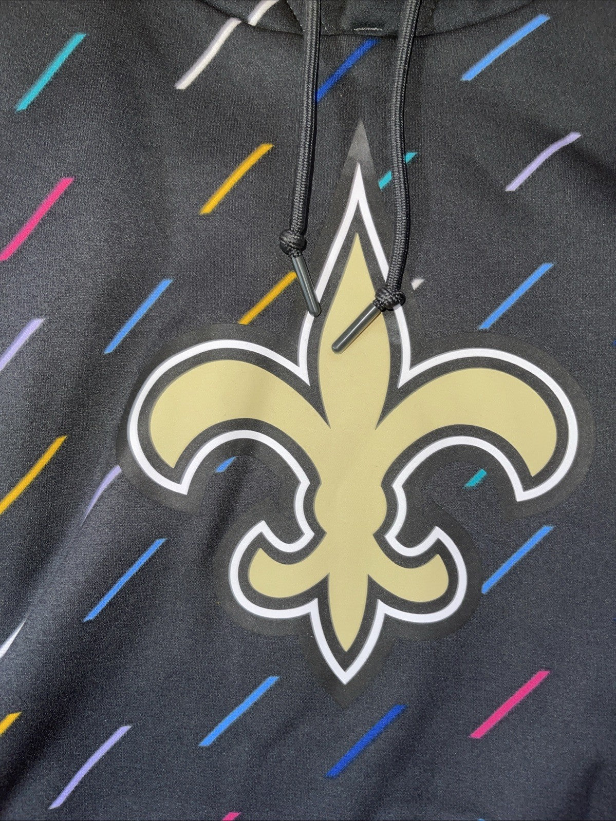 Nike On Field New Orleans Saints Crucial Catch Intercept Cancer Hoodie Large 