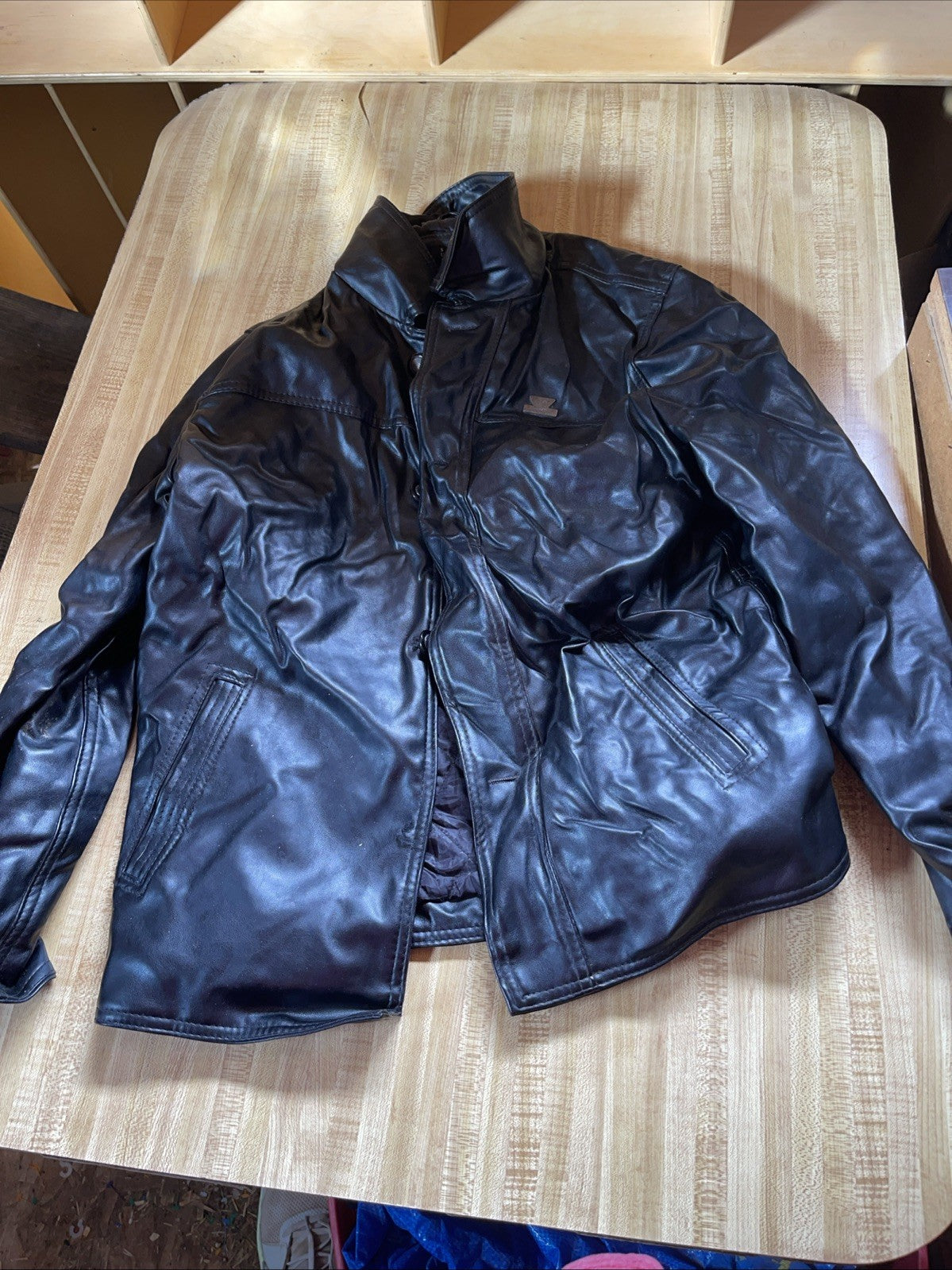 R Rosso Black & Gold Leather Jacket Medium 