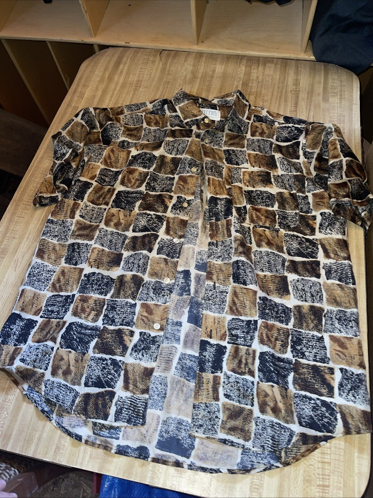 Vintage Whitby Washed Silk Shirt Large 