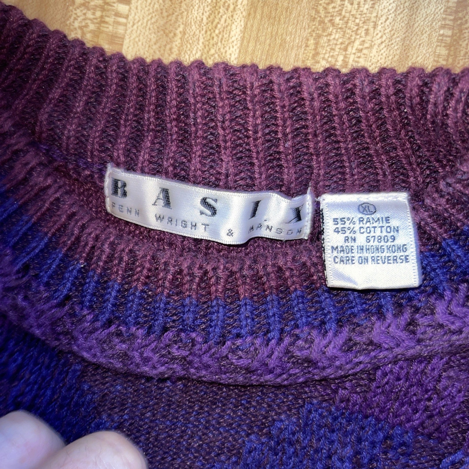 Vintage Basix Sweater XL Thick Chunky Coogi Style