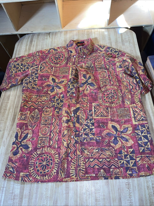 reyn spooner hawaiian shirt large