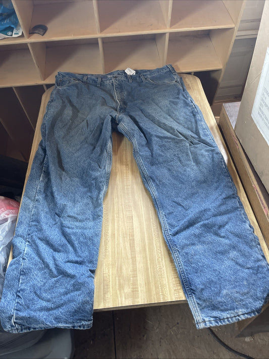 Flannel Lined Carhartt Jeans 46x32 Baggy Wide Leg