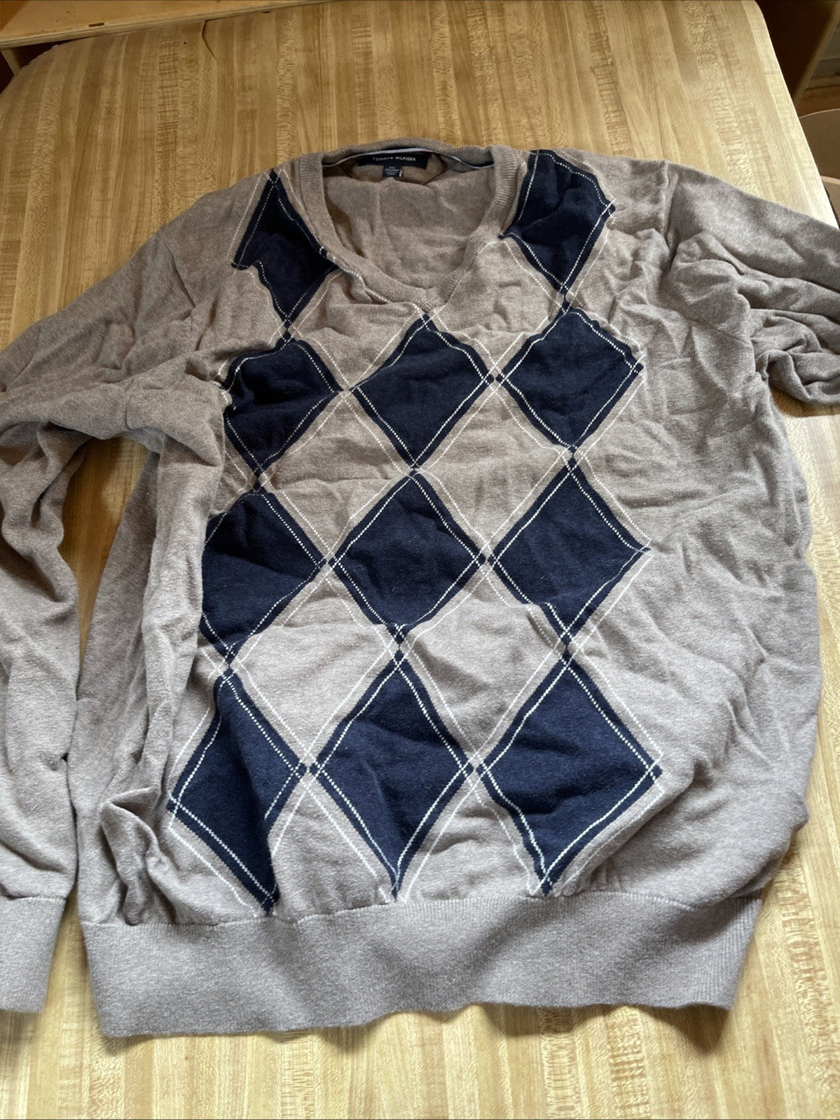 tommy hilfiger argyle sweater XXL