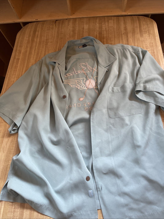 Tommy Bahama Silk Shirt Large Embroidered