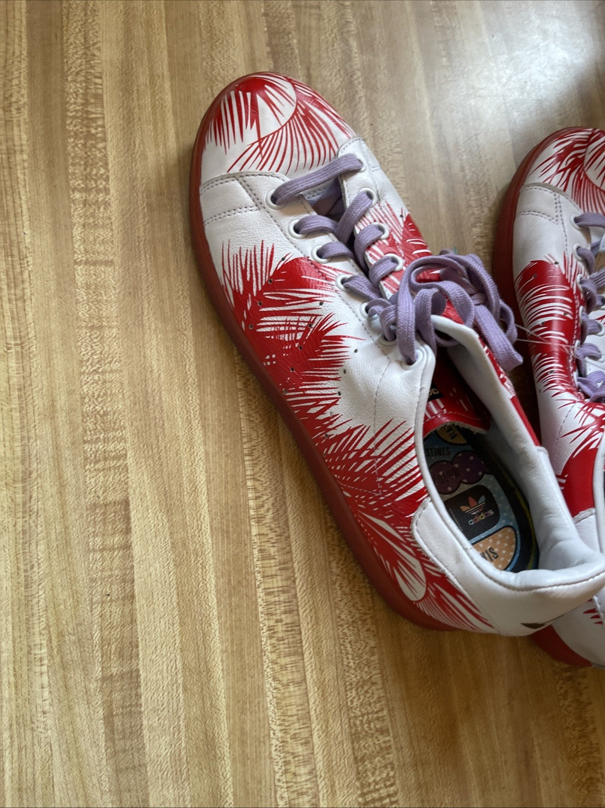 Adidas Stan Smith Pharrell X BBC Size 10.5 Palm Tree Red