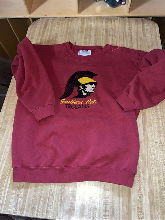 Vintage Team Edition Apparel Sweatshirt Made In USA USC Trojans Large 