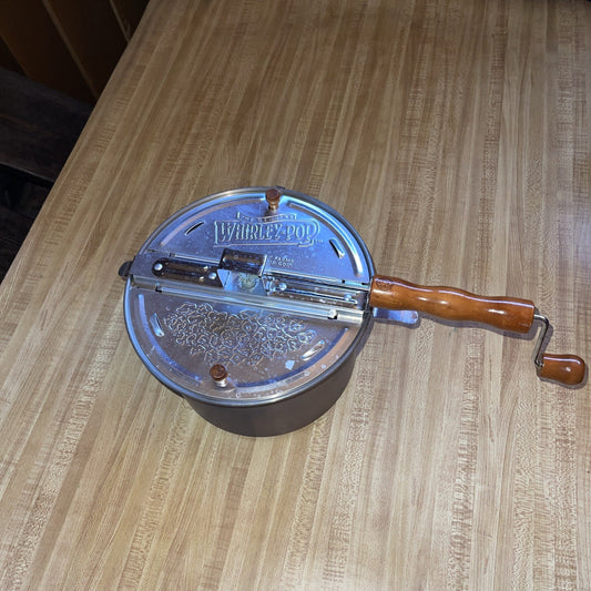 The Genuine Whirley Pop Perfect Popcorn Maker Popper Hand Manual Crank Vintage