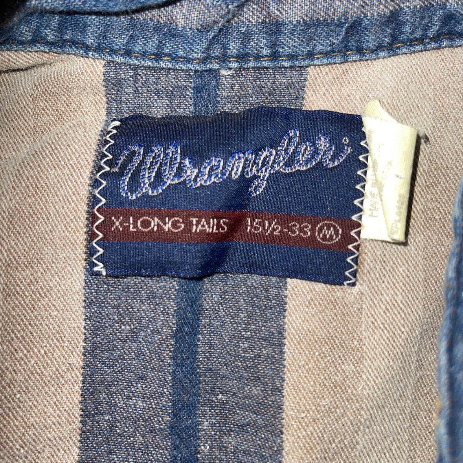 Vintage Wrangler X Long Tails Pearl Snap Brushpopper 15.5