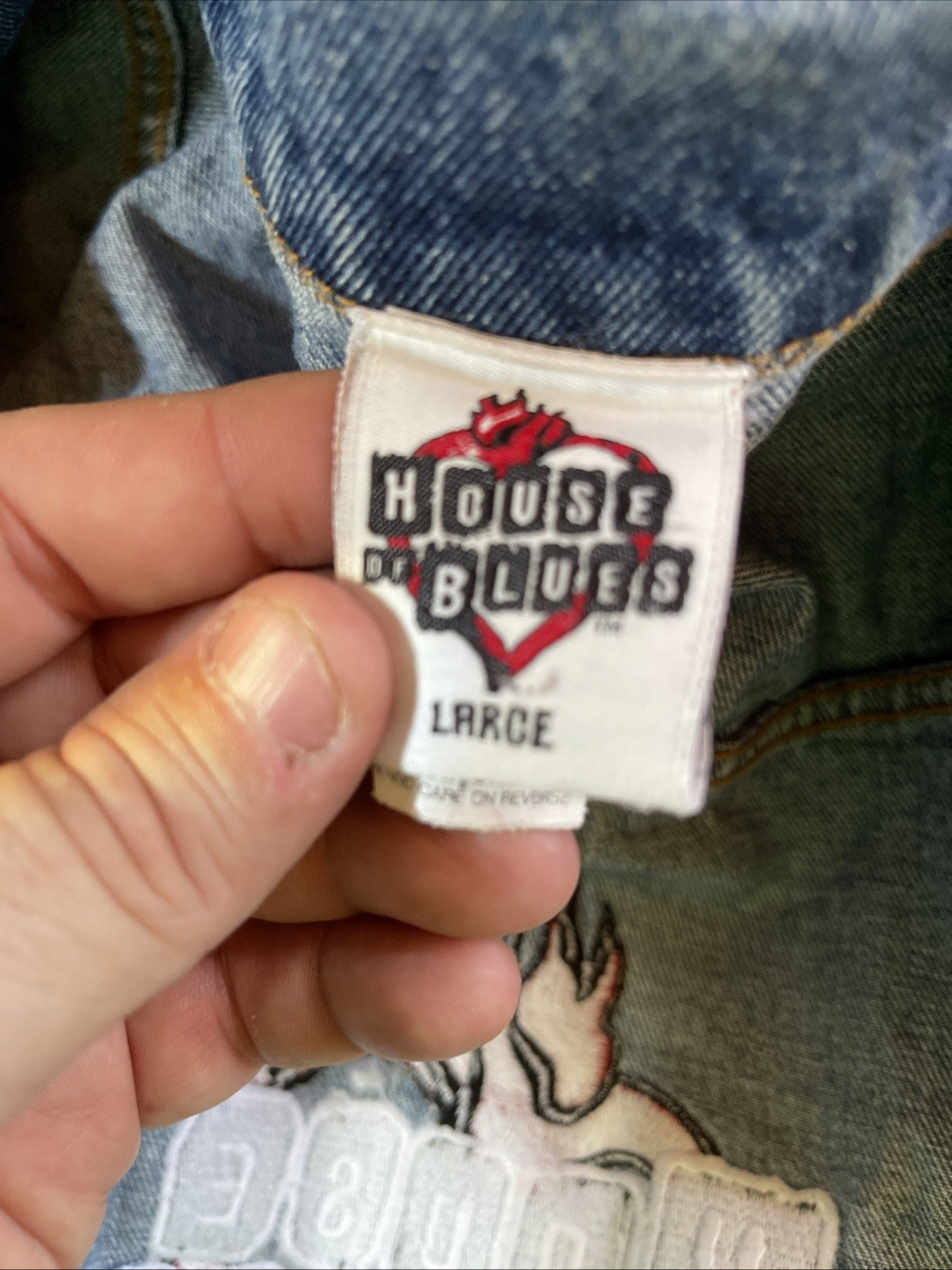 Vintage House Of Blues Las Vegas Denim Jacket Large Made In USA 