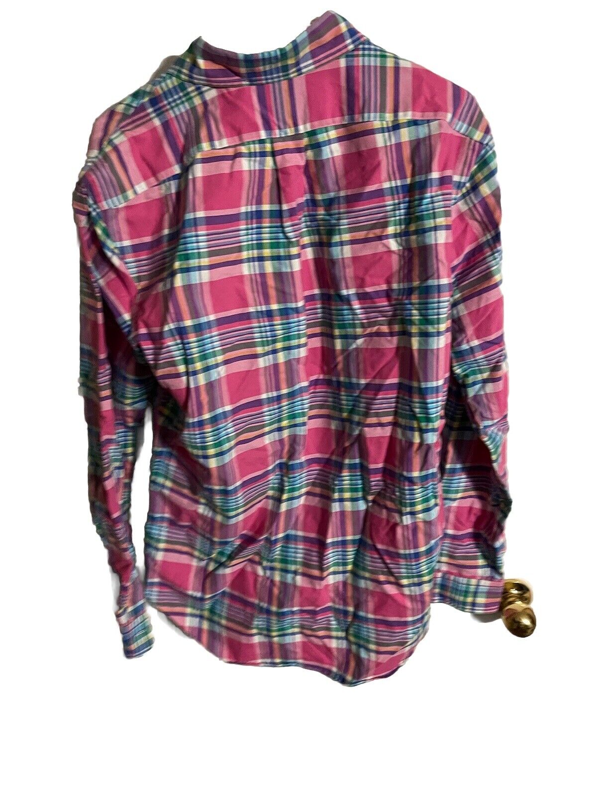Ralph Lauren Plaid Colorblock Patchwork Button Down Medium 