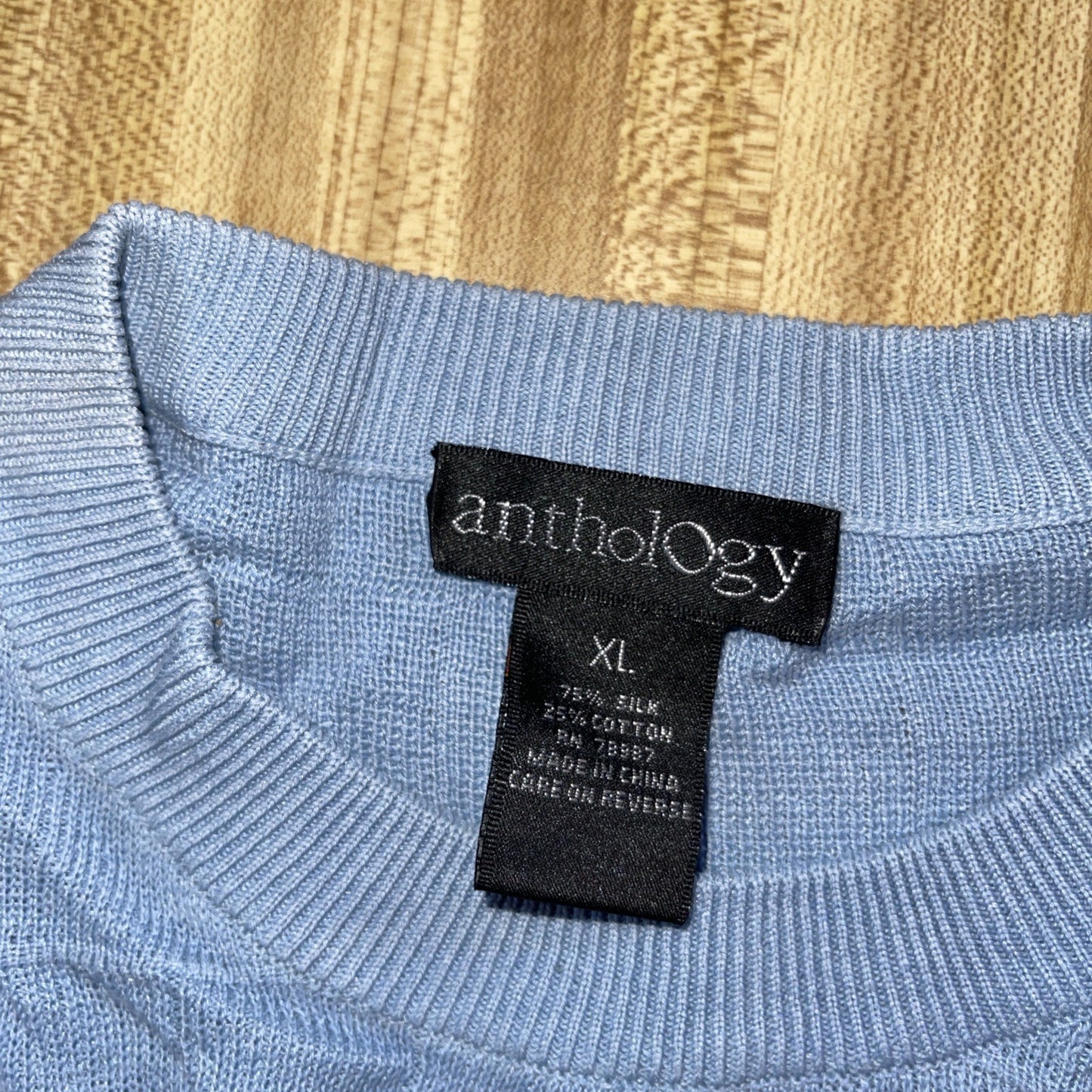 Anthology Silk Blend Short Sleeve Sweater XL