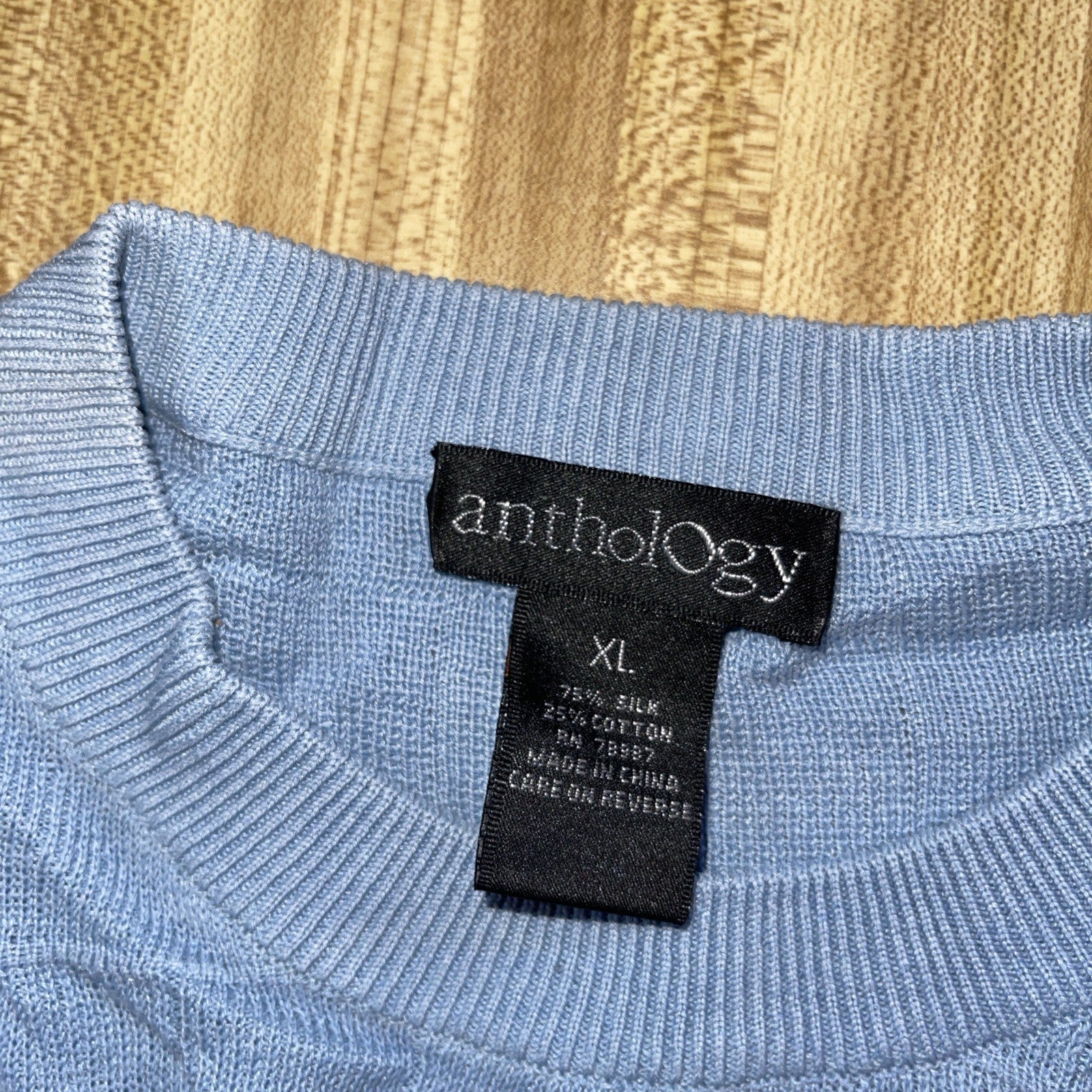 Anthology Silk Blend Short Sleeve Sweater XL