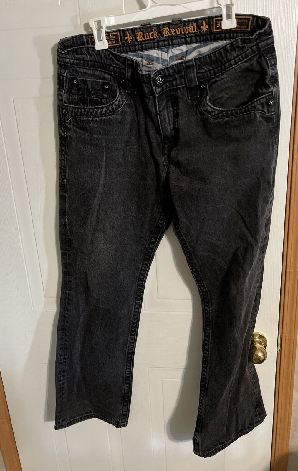 Rock Revival Steven Straight Jeans 36x32 Flap Pocket