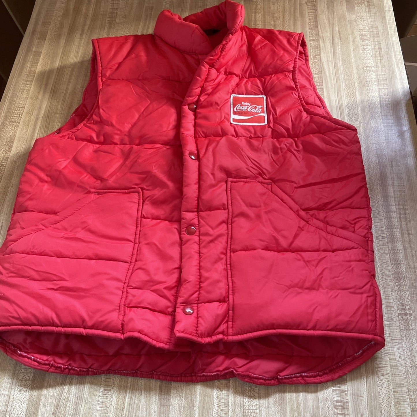 Vintage Weathercaster Puffer Vest Coca Cola Branded 