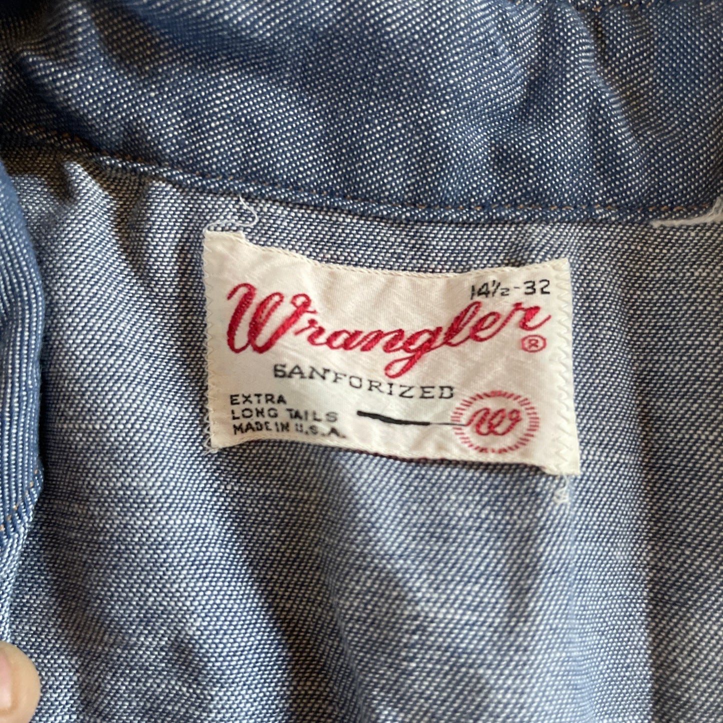 vintage wrangler sanforized Pearl Snap 14.5