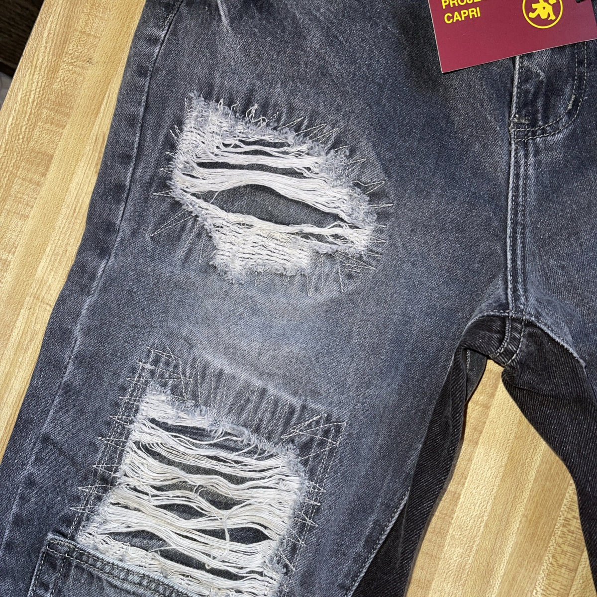 Project Capri Jeans Distressed Flared Wide Leg 34/34 NWT
