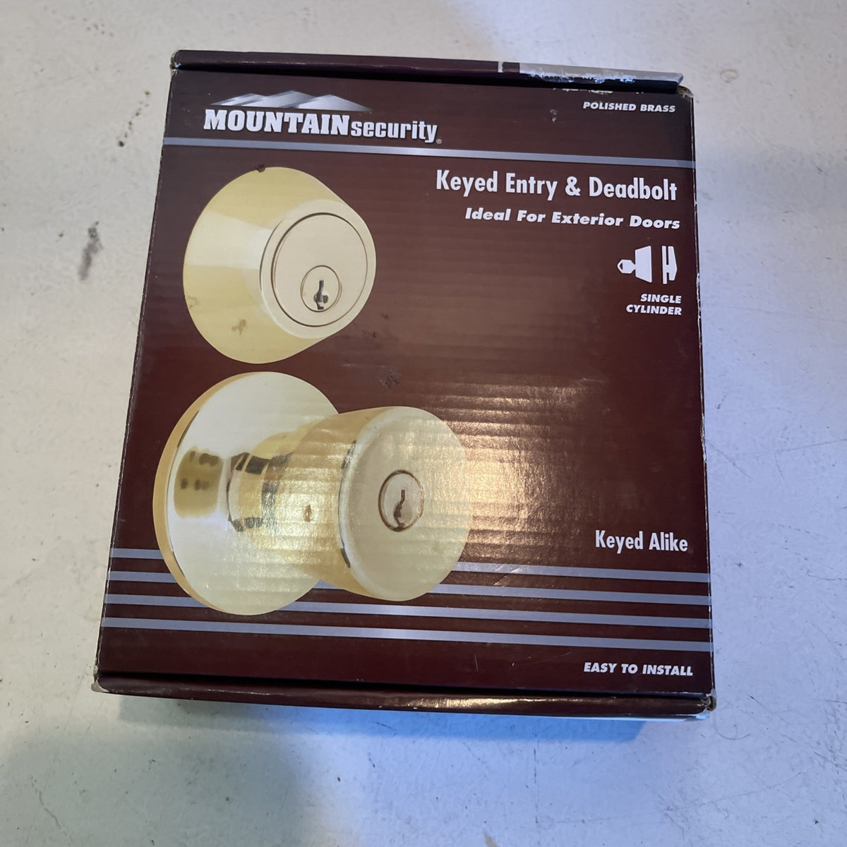 Mountain Security - Entry Knob & Deadbolt - Combo Pack - Polished Brass 3136-105