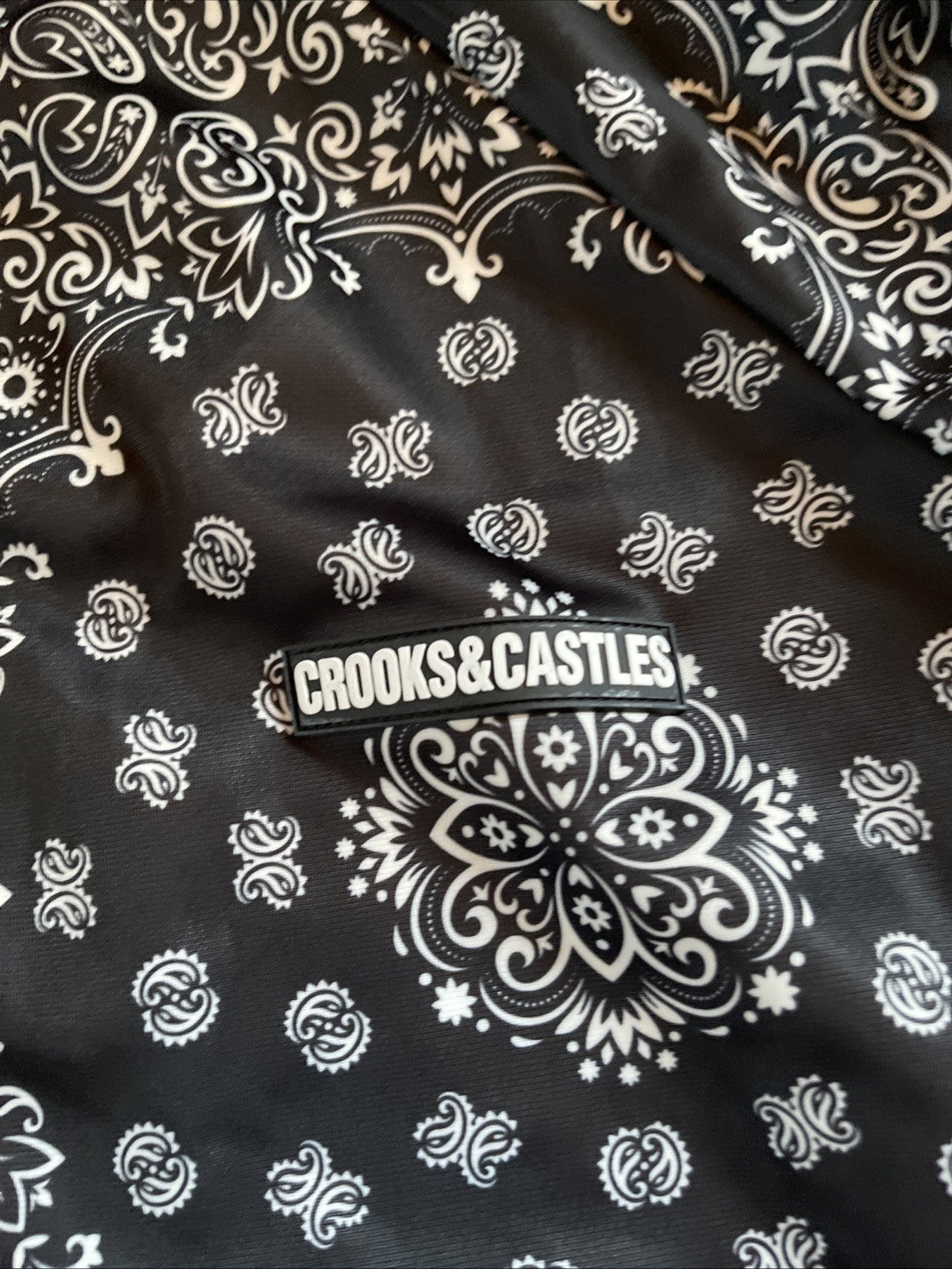 Crooks & Castles Bandanna Print Track Jacket Large Hiphop Streetwear 