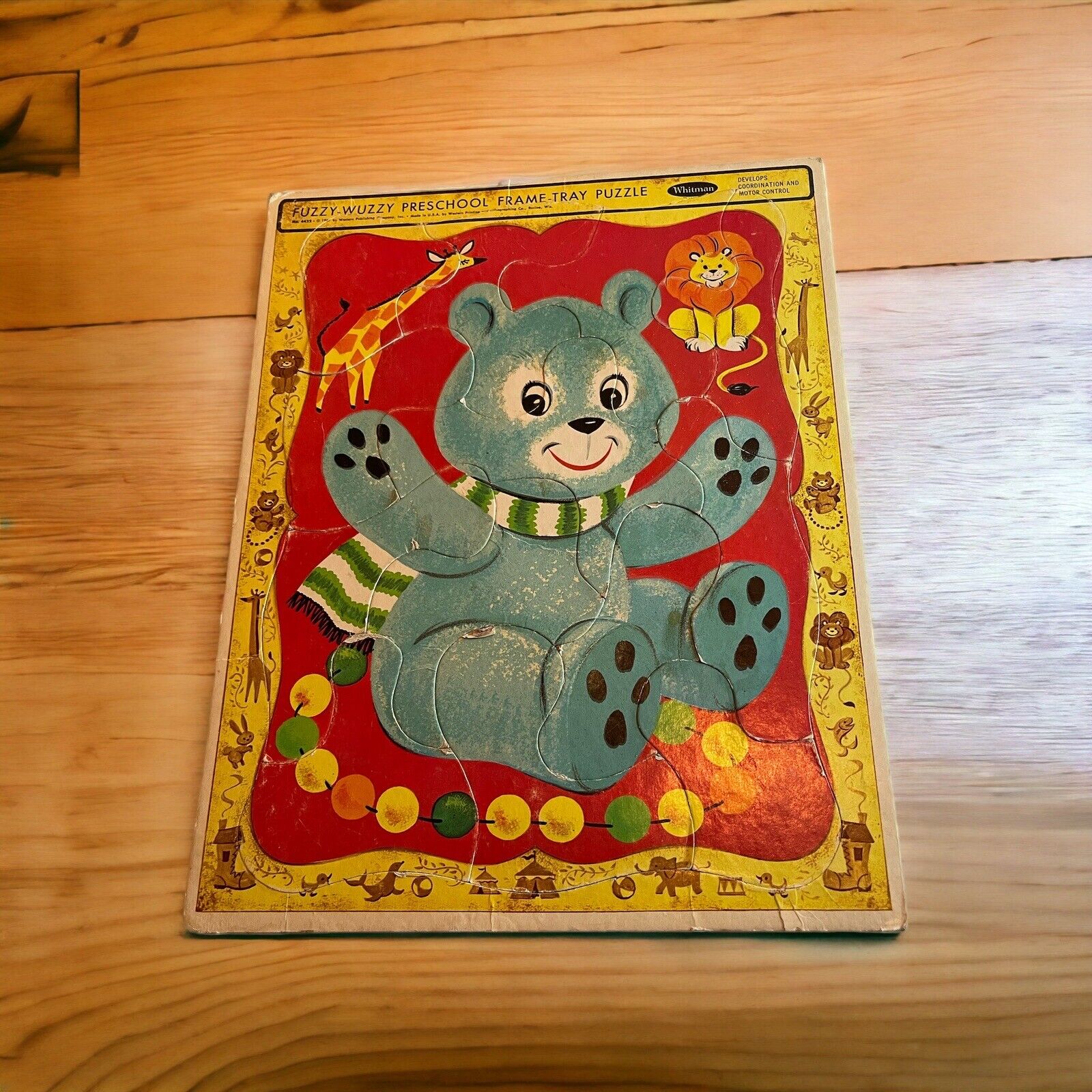 Vintage 1967 Fuzzy Wuzzy  Frame Tray Puzzle