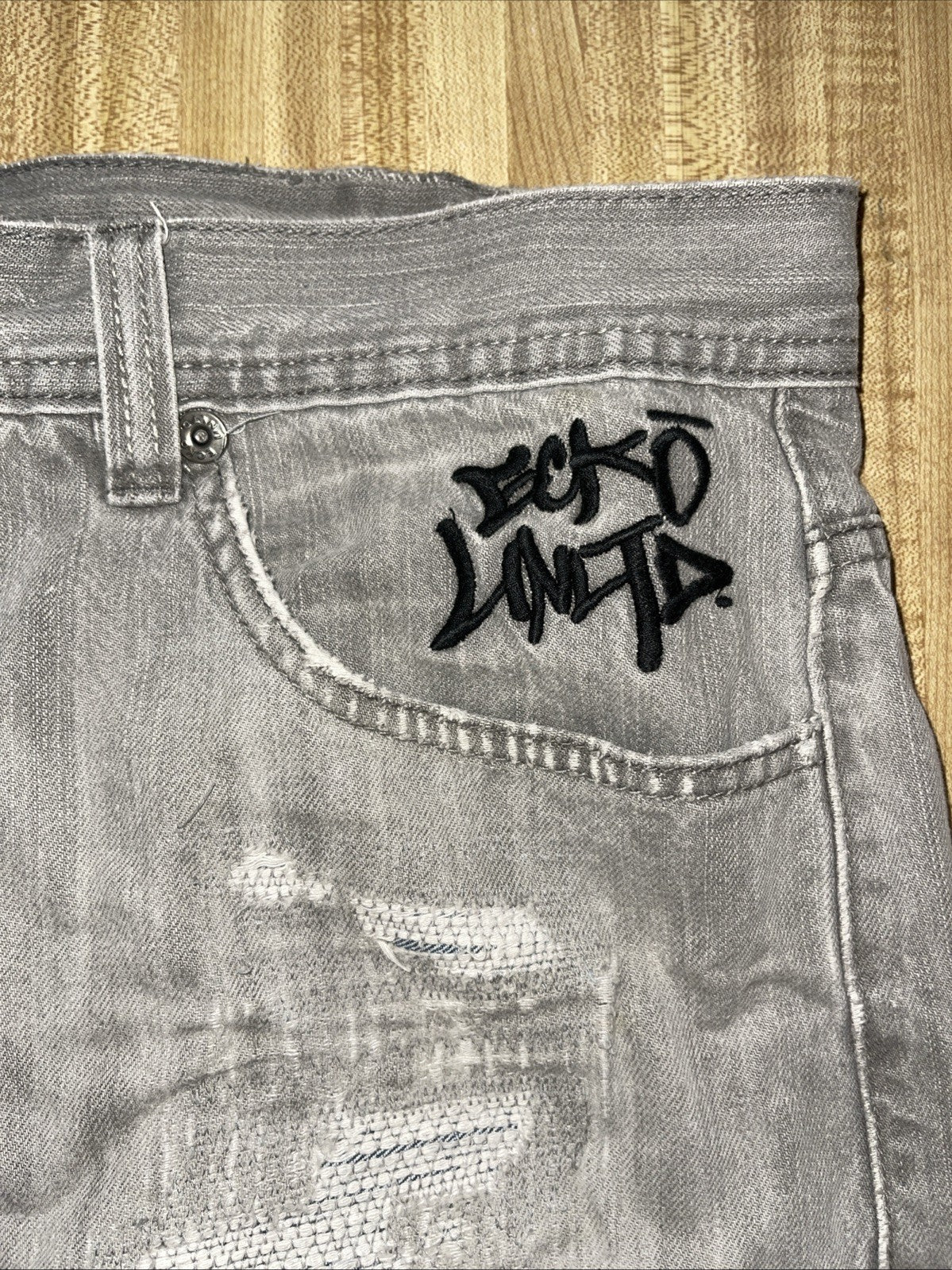 Ecko Unltd Jorts 40 Distressed Y2K Hiphop Streetwear 