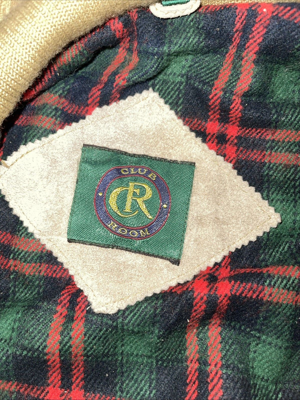 Vintage Club Room Leather Bomber Jacket Flannel Lined 42