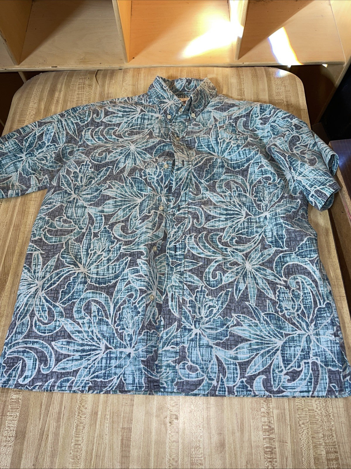 reyn spooner hawaiian shirt large