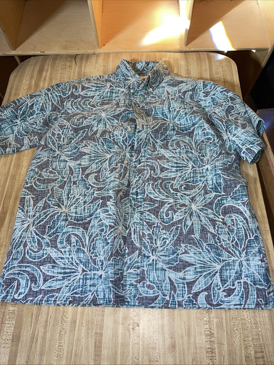 reyn spooner hawaiian shirt large