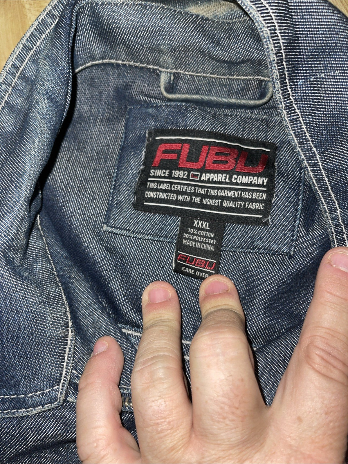 vintage fubu denim jacket 3XL Y2K Hiphop Streetwear 