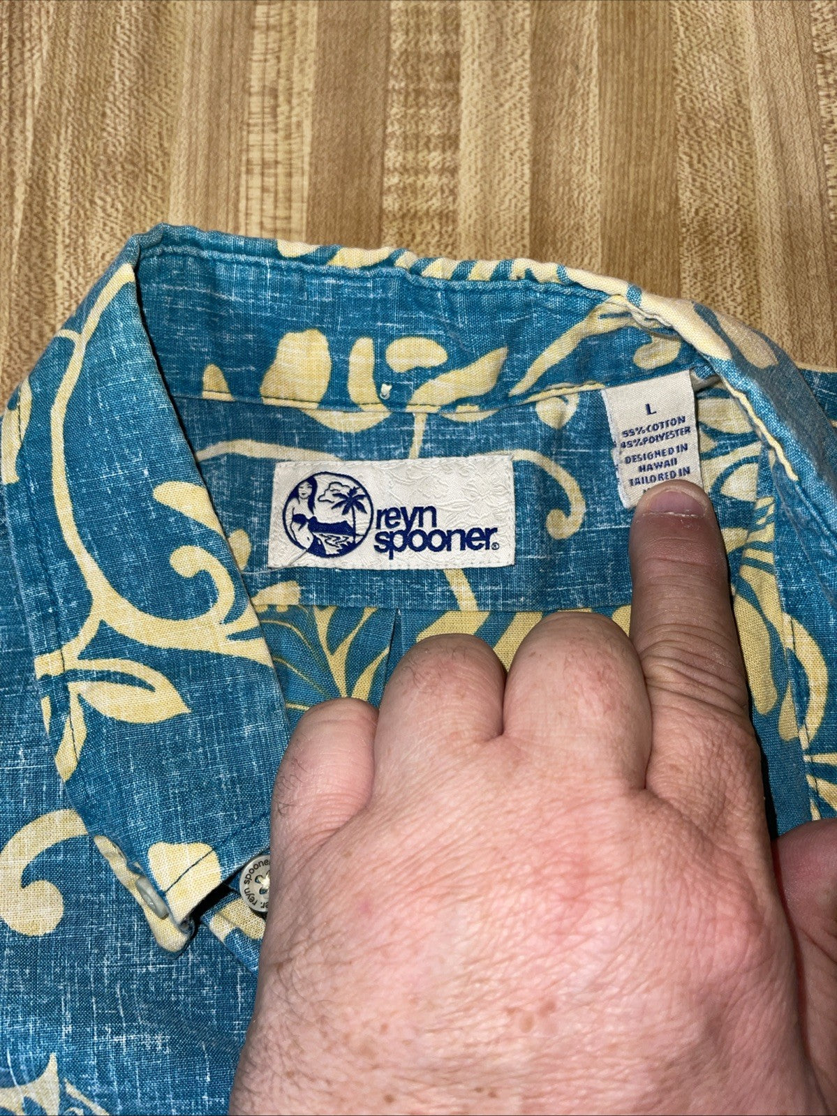 reyn spooner hawaiian shirt large