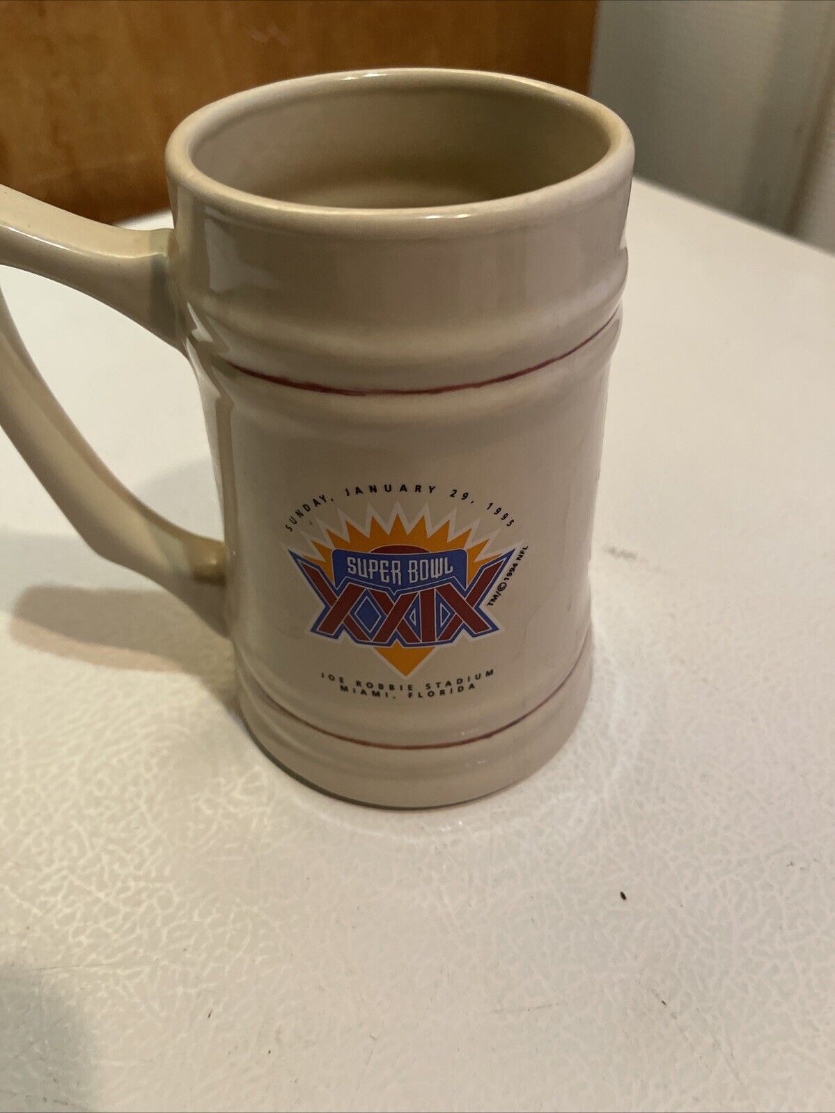 Vintage 1995 Chargers Vs Niners Superbowl Mug Stein