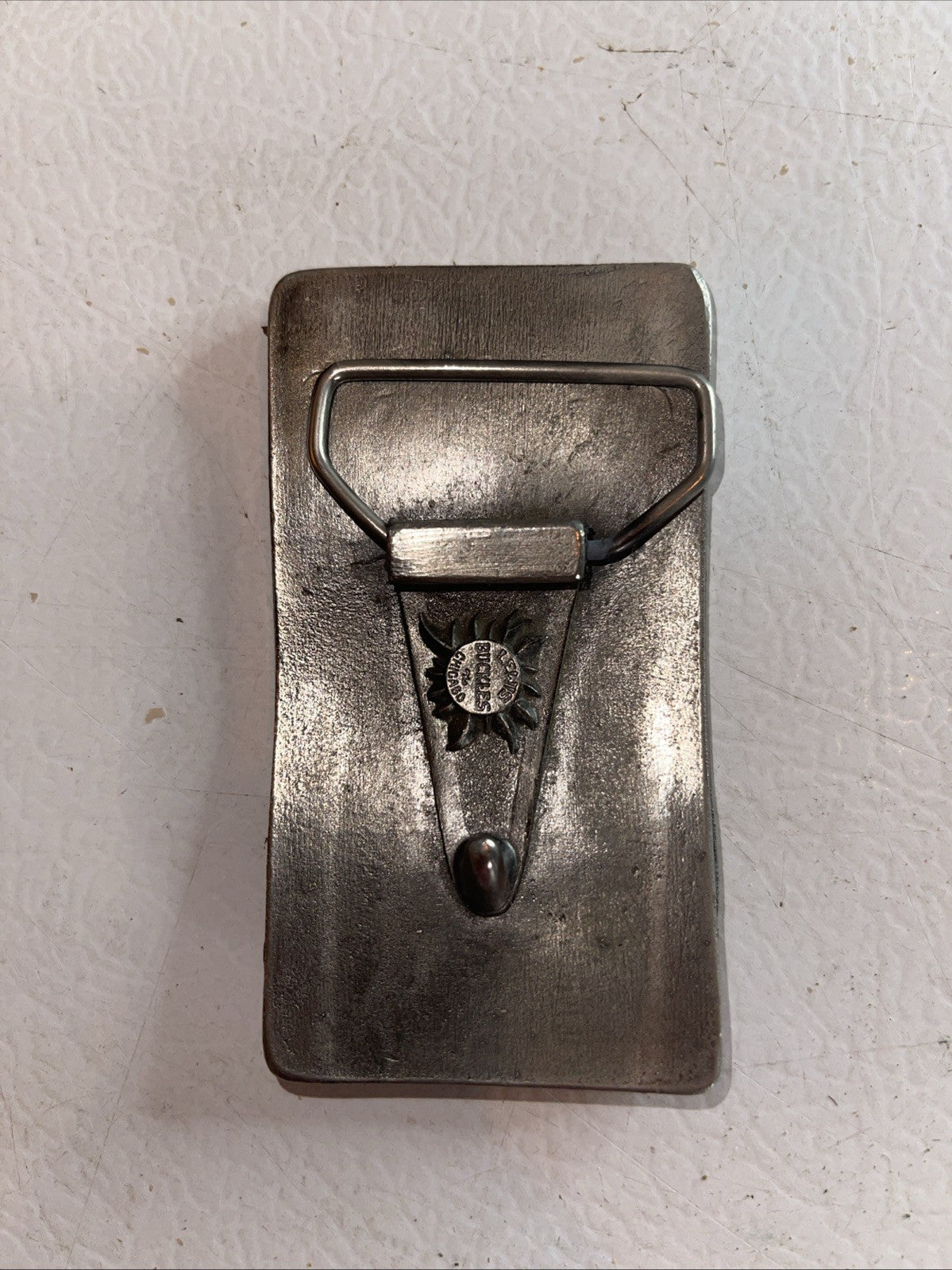 Vintage Cummins Power Rectangle Belt Buckle Made in USA Winters Associates