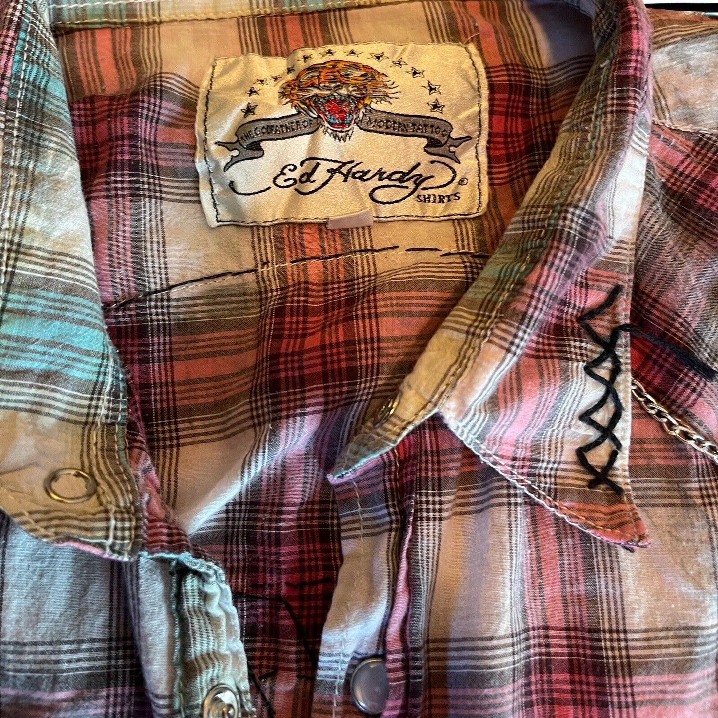 Ed Hardy Pearl Snap Shirt XL