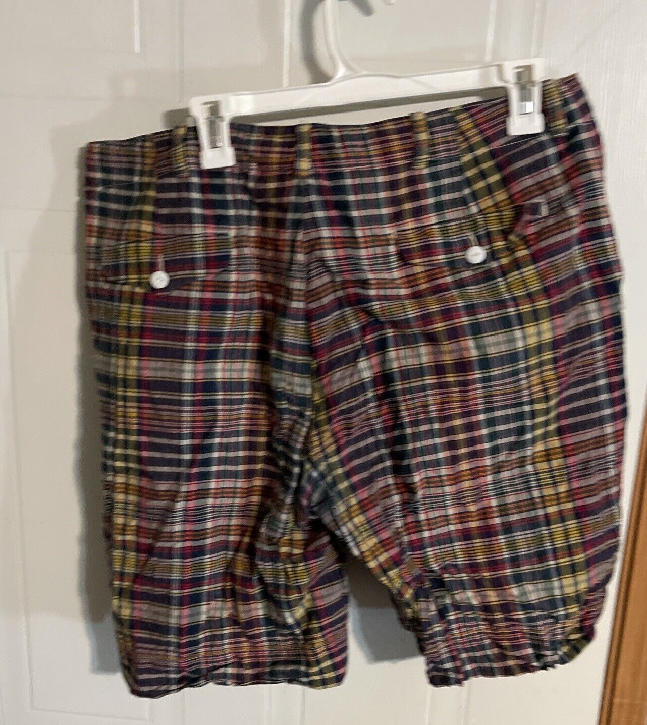 Vintage Polo Ralph Lauren India Madras Shorts Patchwork 36 Flap Pocket