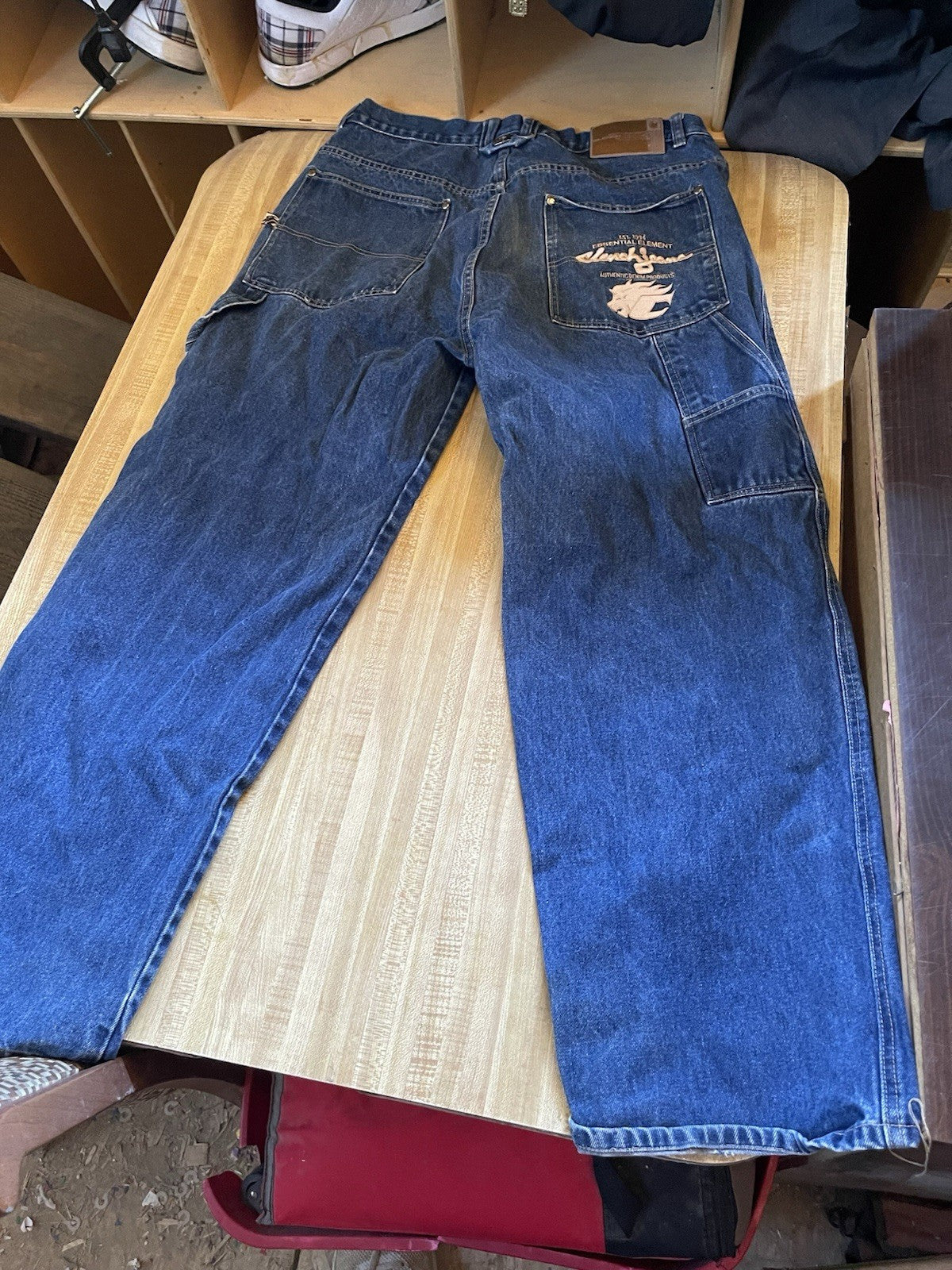 Clench Carpenter Jeans Wide Leg Y2K Hiphop Streetwear 36/32