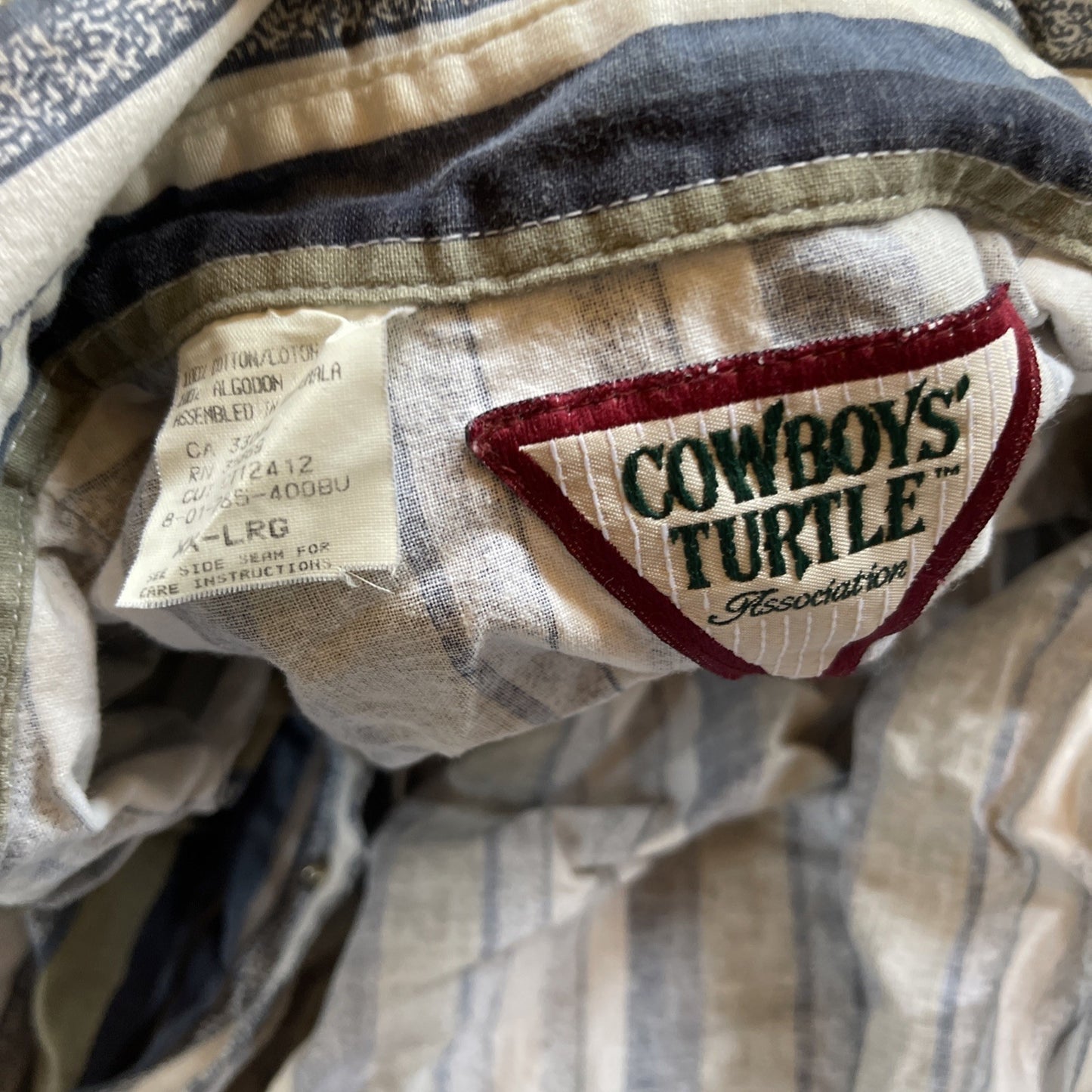 Vintage Cowboy’s Turtle Association Pearl Snap XXL 