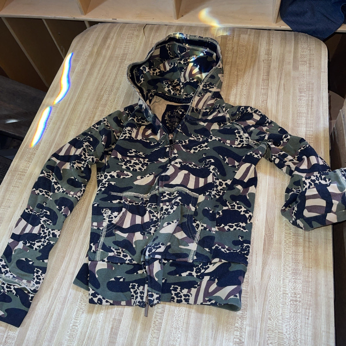 Marc Ecko Camo Full Zip Hoodie Large 