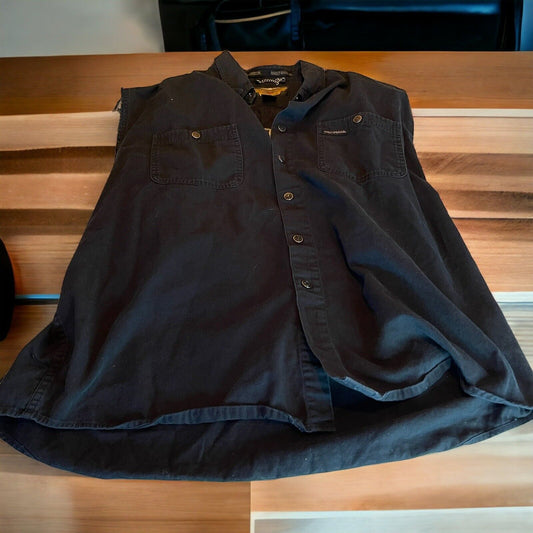 Harley Davidson Sleeveless Button Up Shirt XL