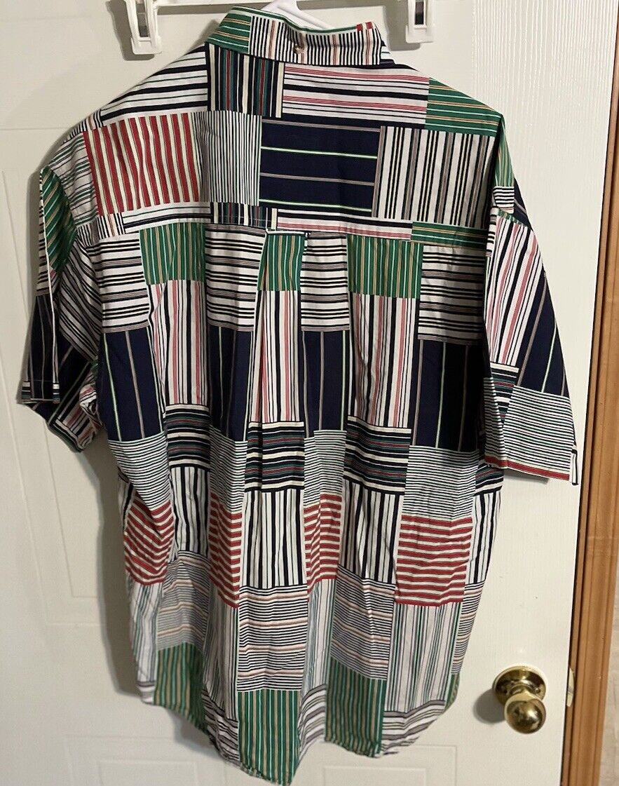 Salty Dog Gant Patchwork Plaid Colorblock Button Down Large Imperial Poplin