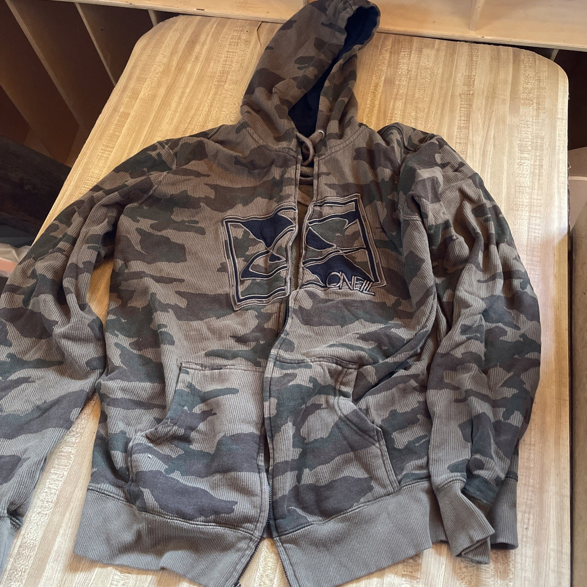 O’Neill Full Zip Hoodie Large Camo