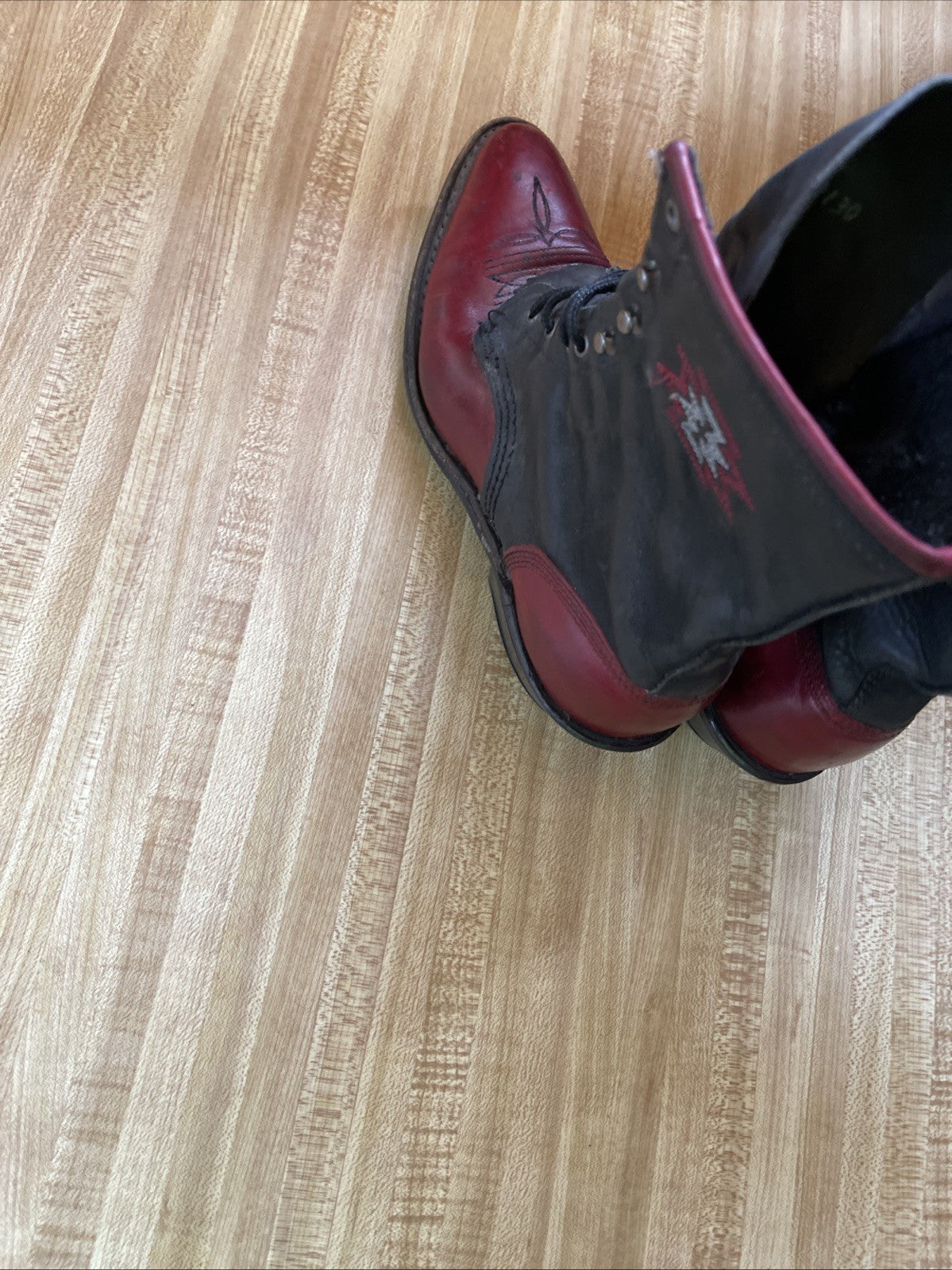 Lace Up Cowboy Boots Size 8