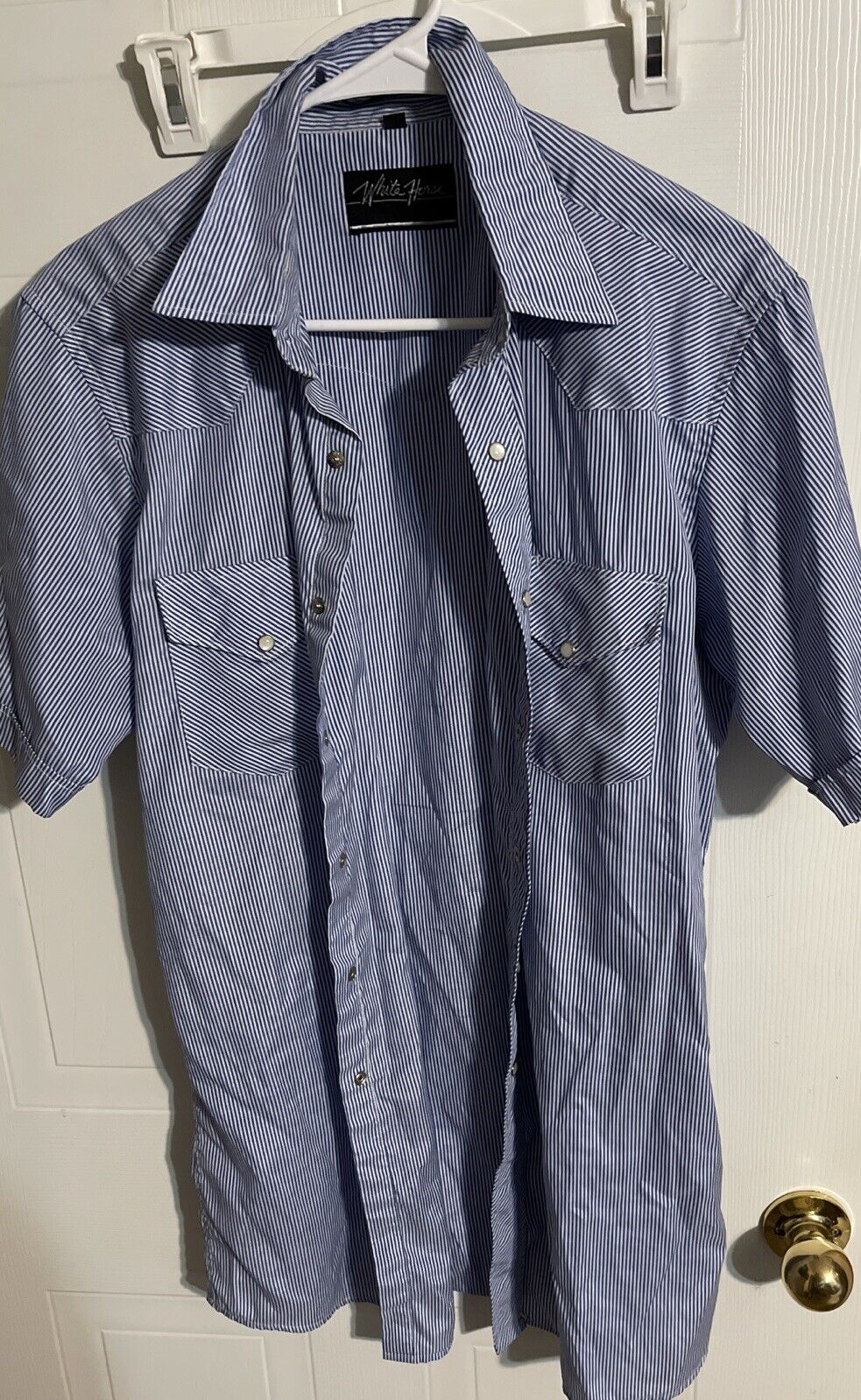 White Horse Pearl Snap Medium 