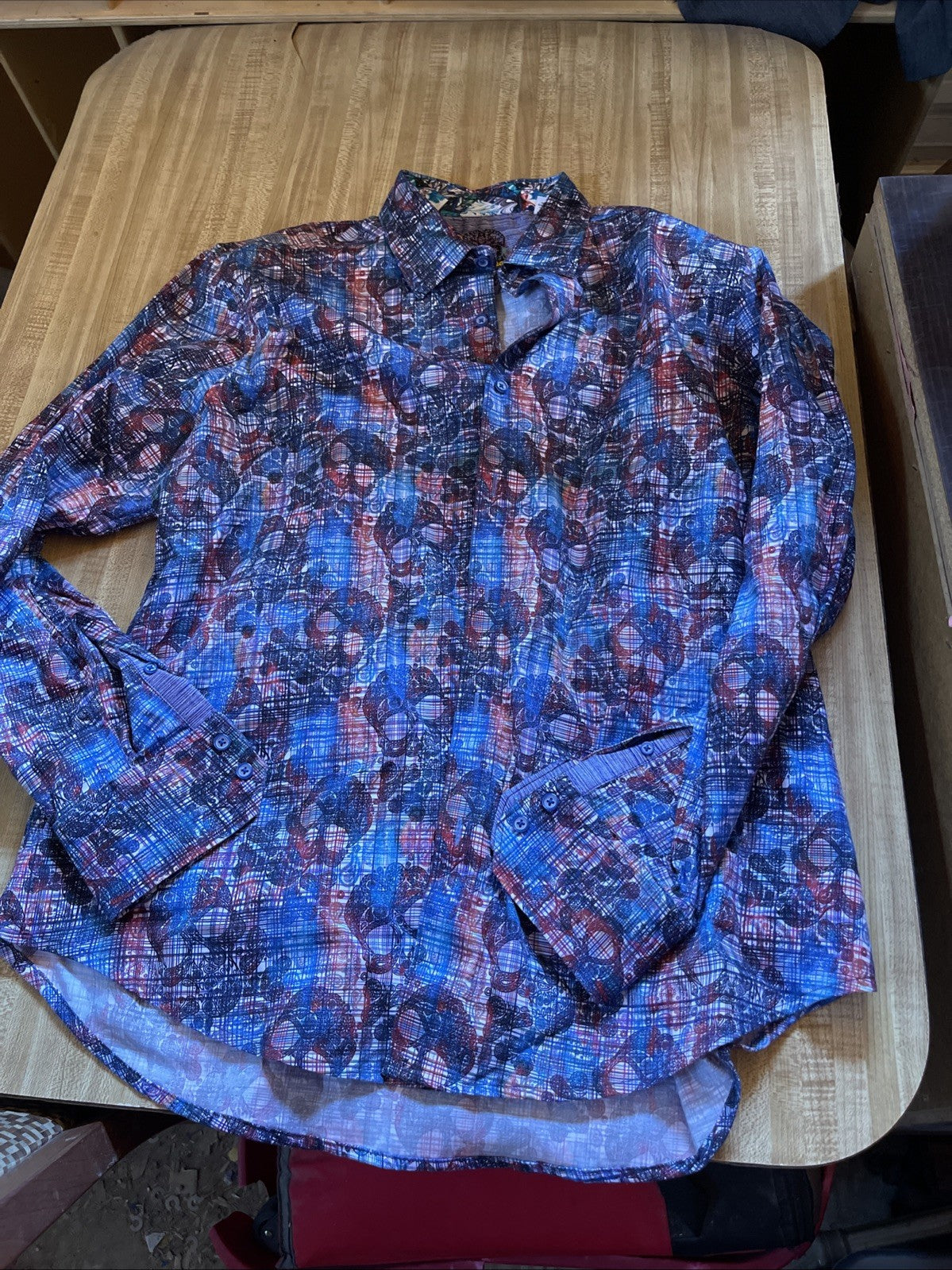 Robert Graham Skull AOP Button Up XL