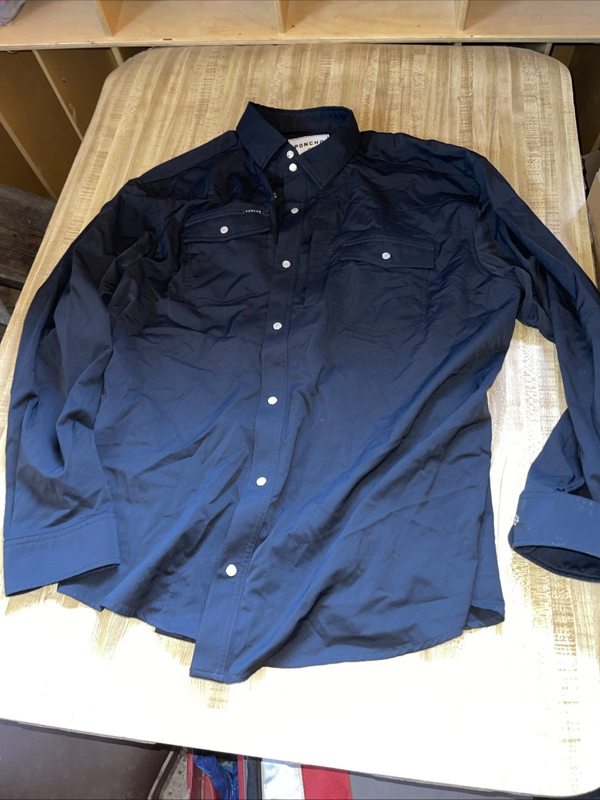 poncho pearl snap shirt xl