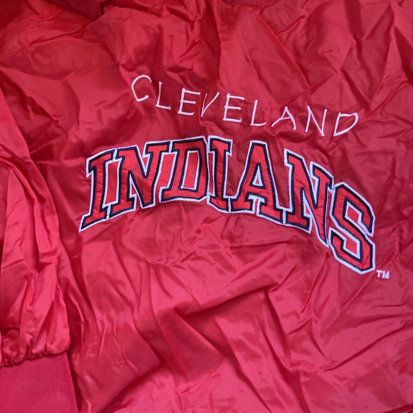 Vintage Cleveland Indians Logo 7 Windbreaker Large 