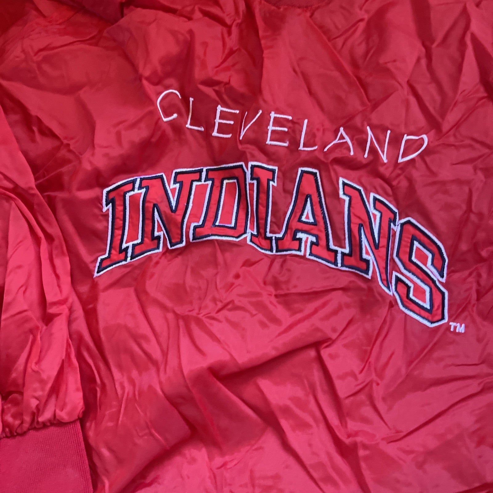 Vintage Cleveland Indians Logo 7 Windbreaker Large 