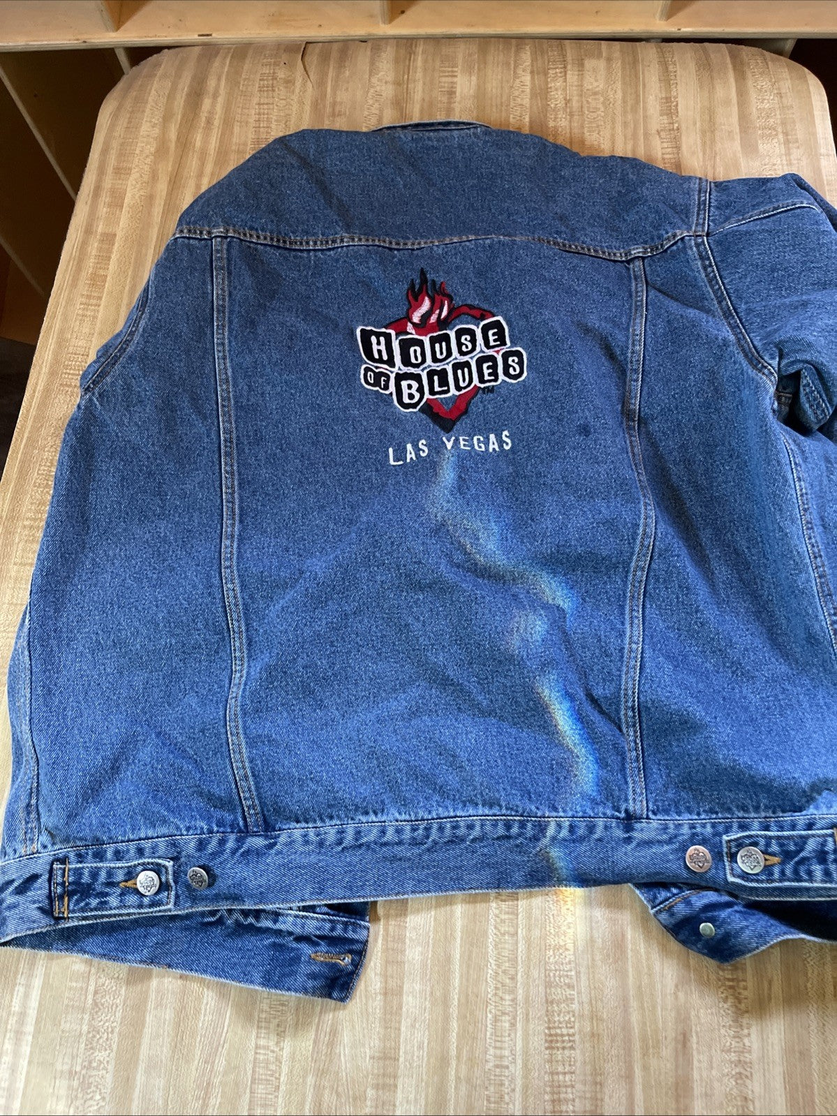 Vintage House Of Blues Las Vegas Denim Jacket Large Made In USA 