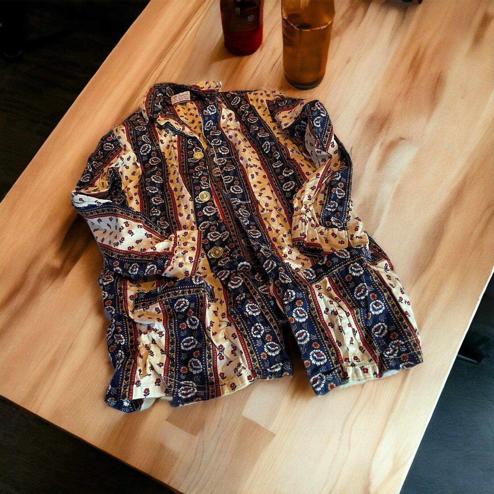 Vintage 70s Diplomat Button Up Top