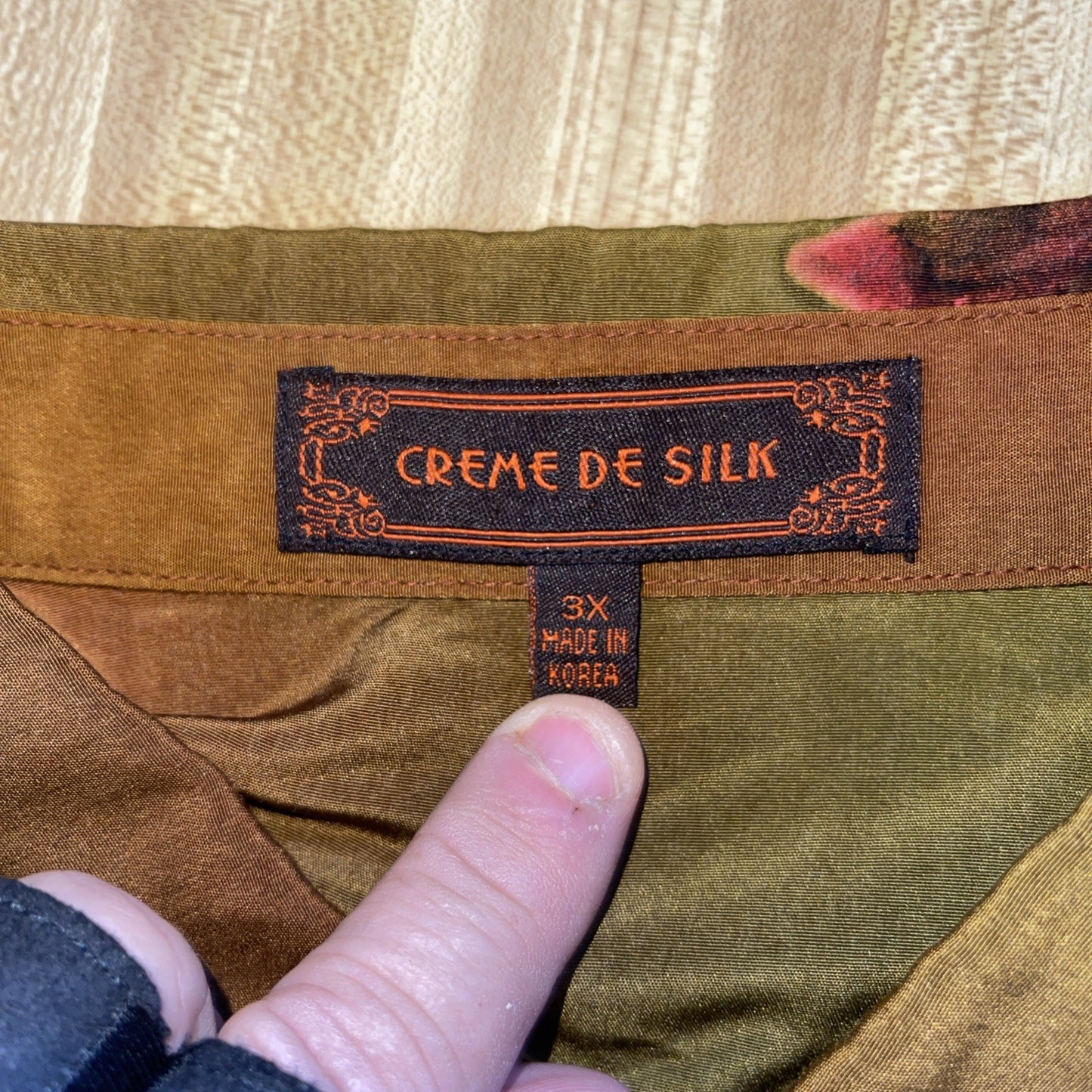 Vintage Crème De Silk Button Up 3XL